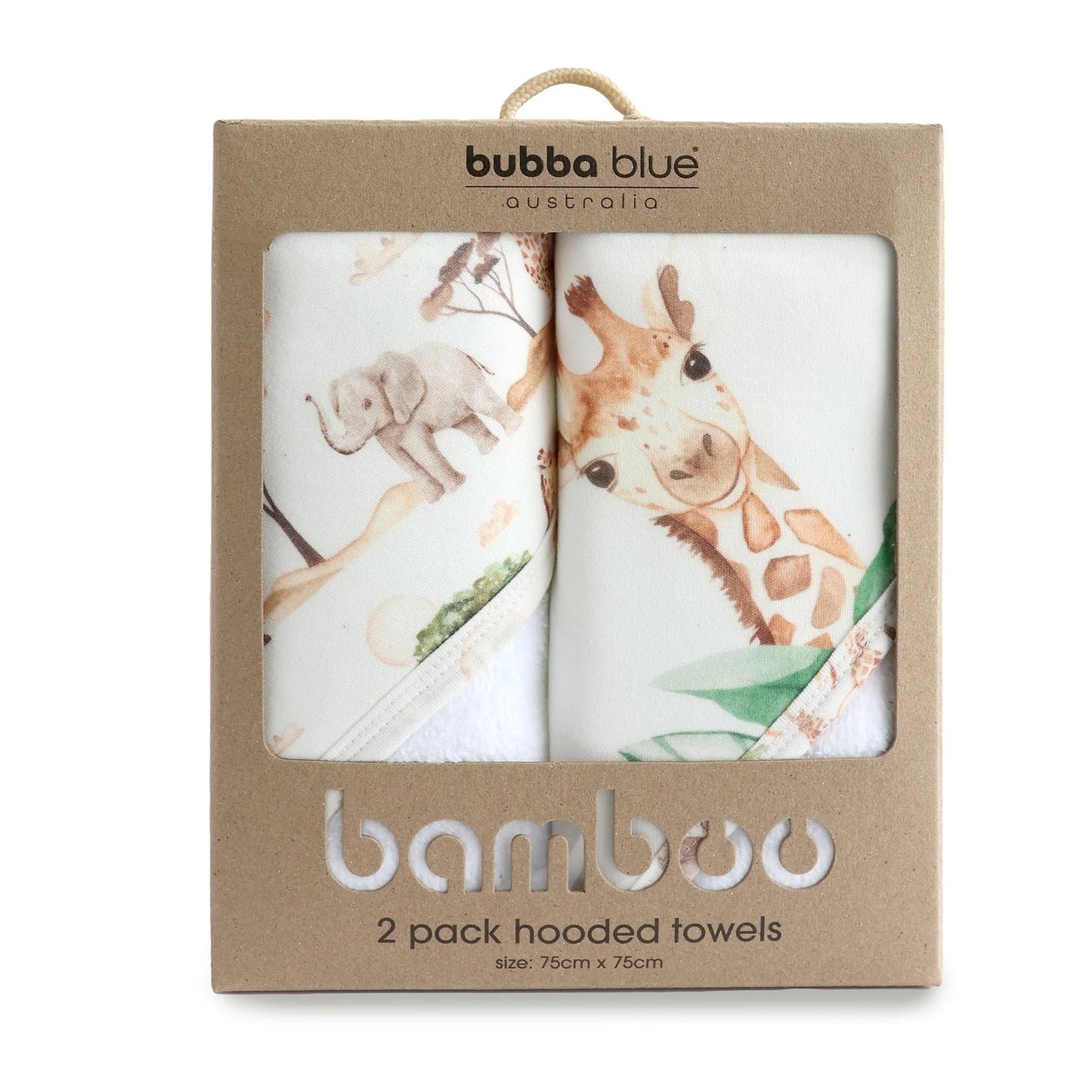 BUBBA BLUE BAMBOO HOODED TOWELS 2PK