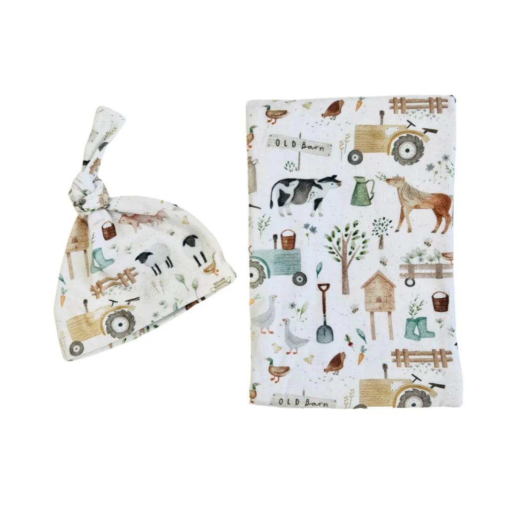 MINI & ME ORGANIC JERSEY BABY WRAP SET