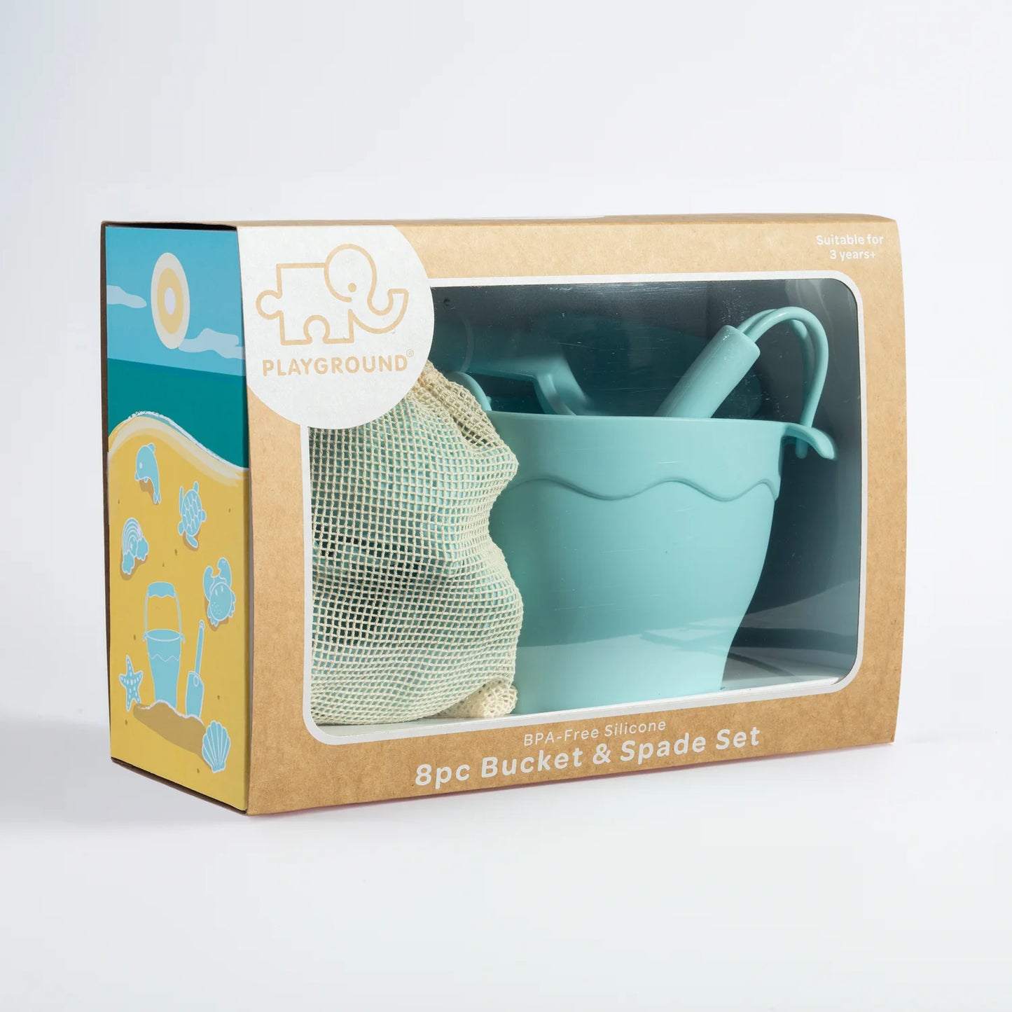 SILICONE 8PC BUCKET & SPADE SET