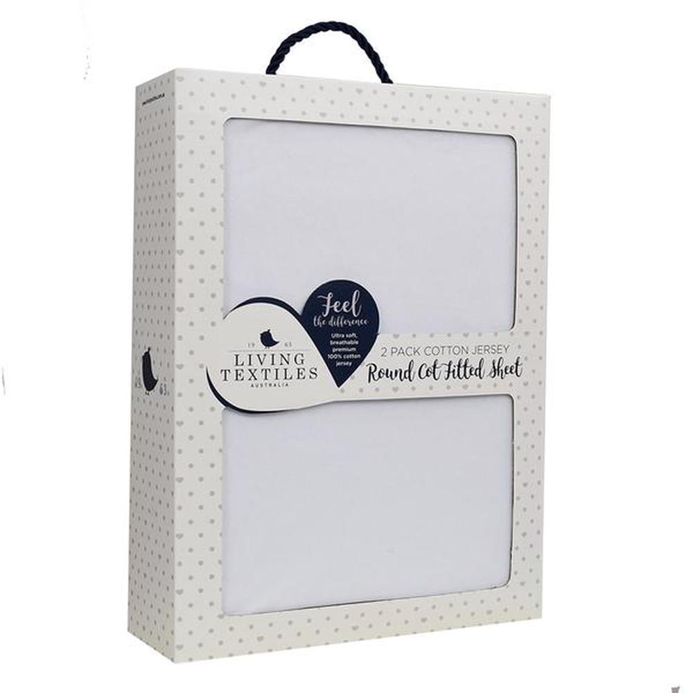 JERSEY ROUND COT FITTED SHEET 2 PACK