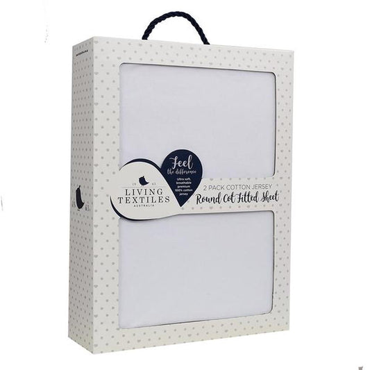 JERSEY ROUND COT FITTED SHEET 2 PACK