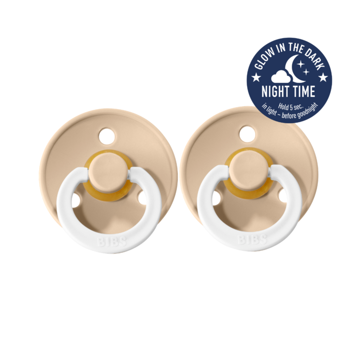 BIBS DUMMIES SIZE 1 GLOW IN THE DARK 2 PACK