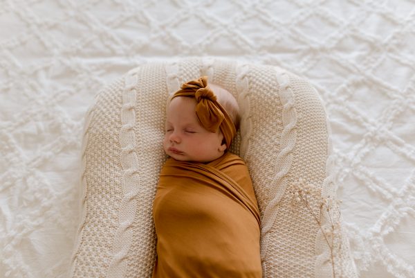 Luna Bamboo Jersey Swaddle Wrap & Top Knot