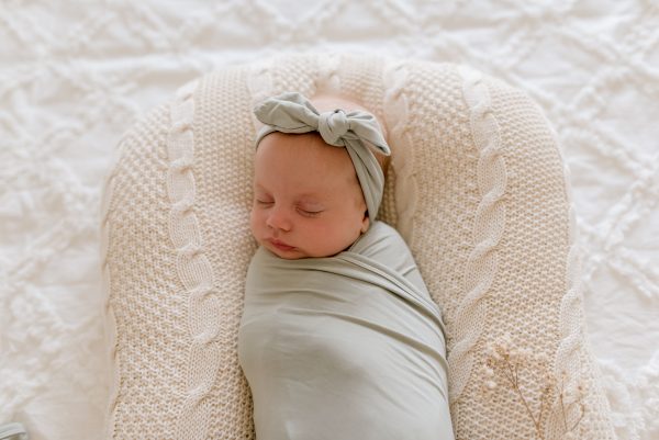 Luna Bamboo Jersey Swaddle Wrap & Top Knot