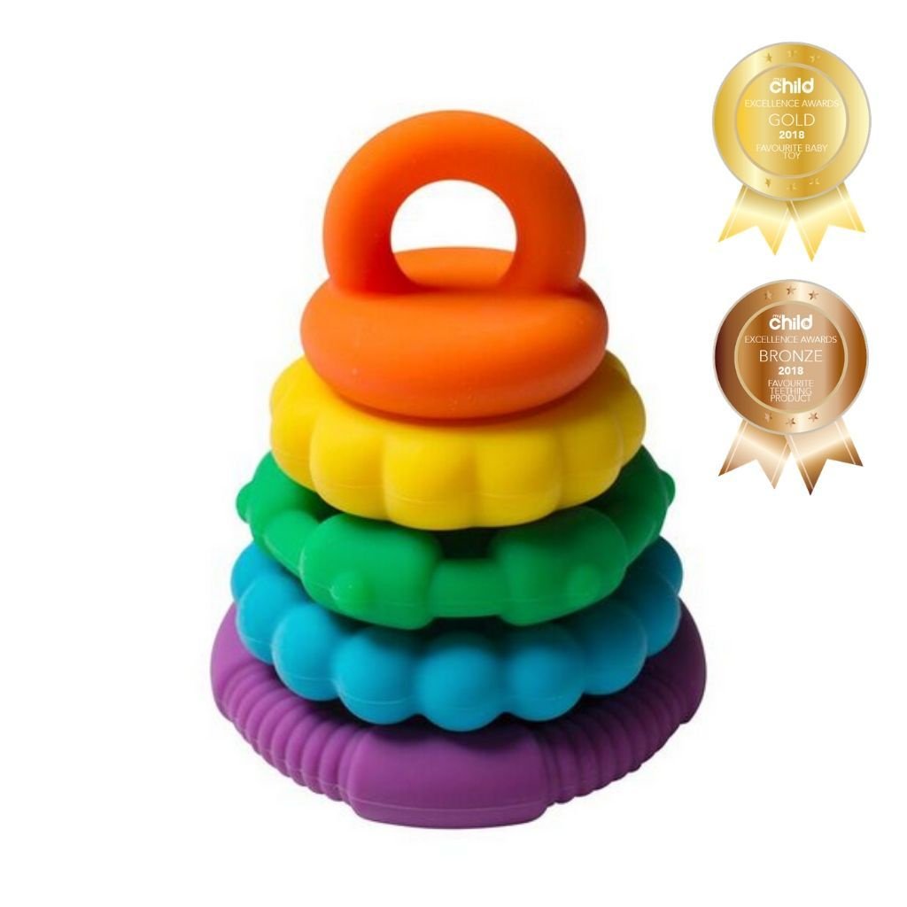 SILICONE RAINBOW STACKER AND TEETHER TOY