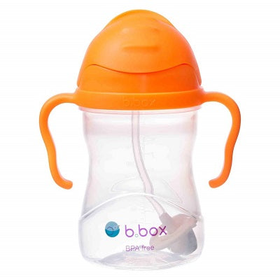 B Box Sippy Cup with Straw Orange Zing Neon