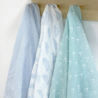 BUBBA BLUE NORDIC 3PK MUSLIN WRAPS