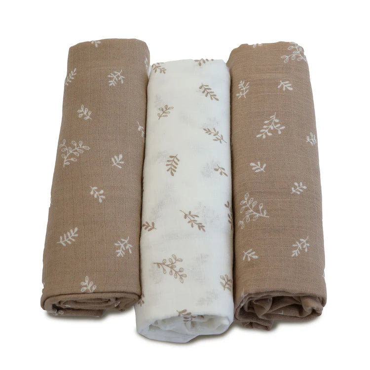 BUBBA BLUE ORGANIC 3PK MUSLIN WRAPS
