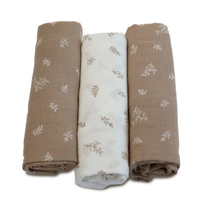 BUBBA BLUE ORGANIC 3PK MUSLIN WRAPS