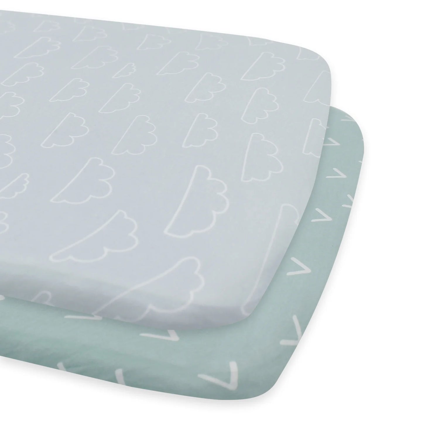 BUBBA BLUE NORDIC BASSINET FITTED SHEET 2PK