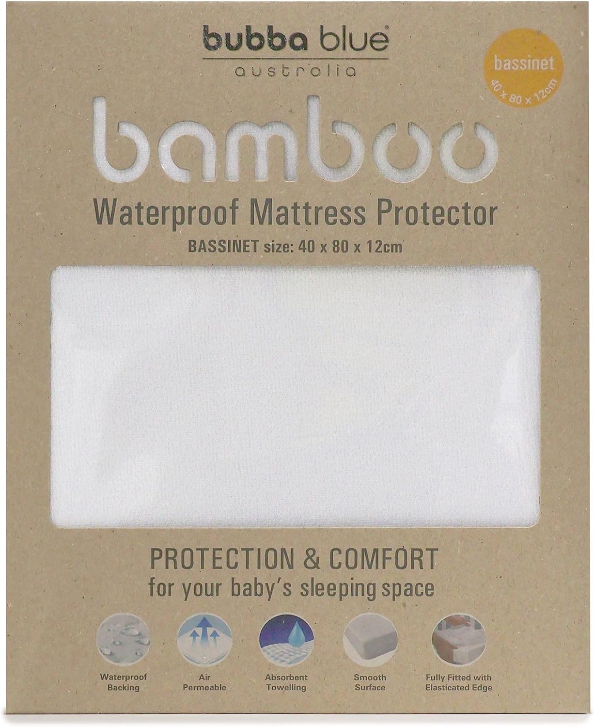 BAMBOO BASSINET WATERPROOF MATTRESS PROTECTOR