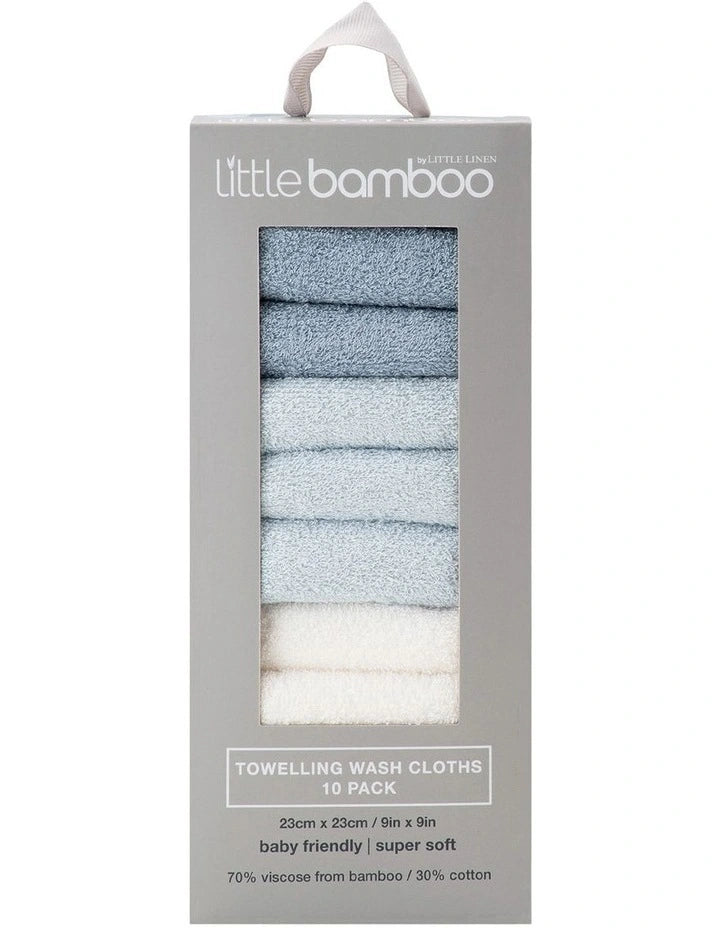 LITTLE BAMBOO TOWELLING WASHERS 10PK