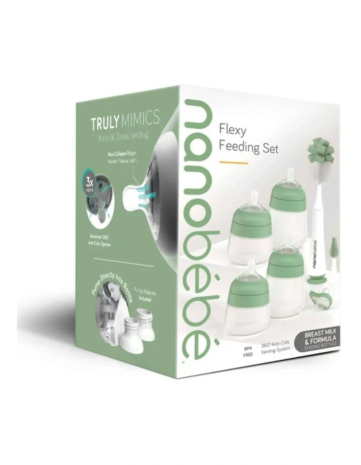 NANOBEBE FLEXY SILICONE FEEDING SET