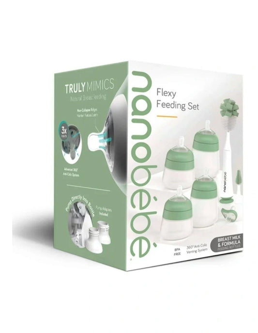 NANOBEBE FLEXY SILICONE FEEDING SET