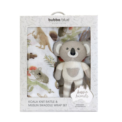 BUBBA BLUE KOALA RATTLE & WRAP GIFT SET