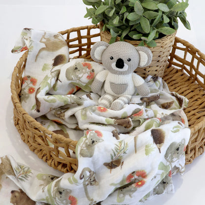 BUBBA BLUE KOALA RATTLE & WRAP GIFT SET