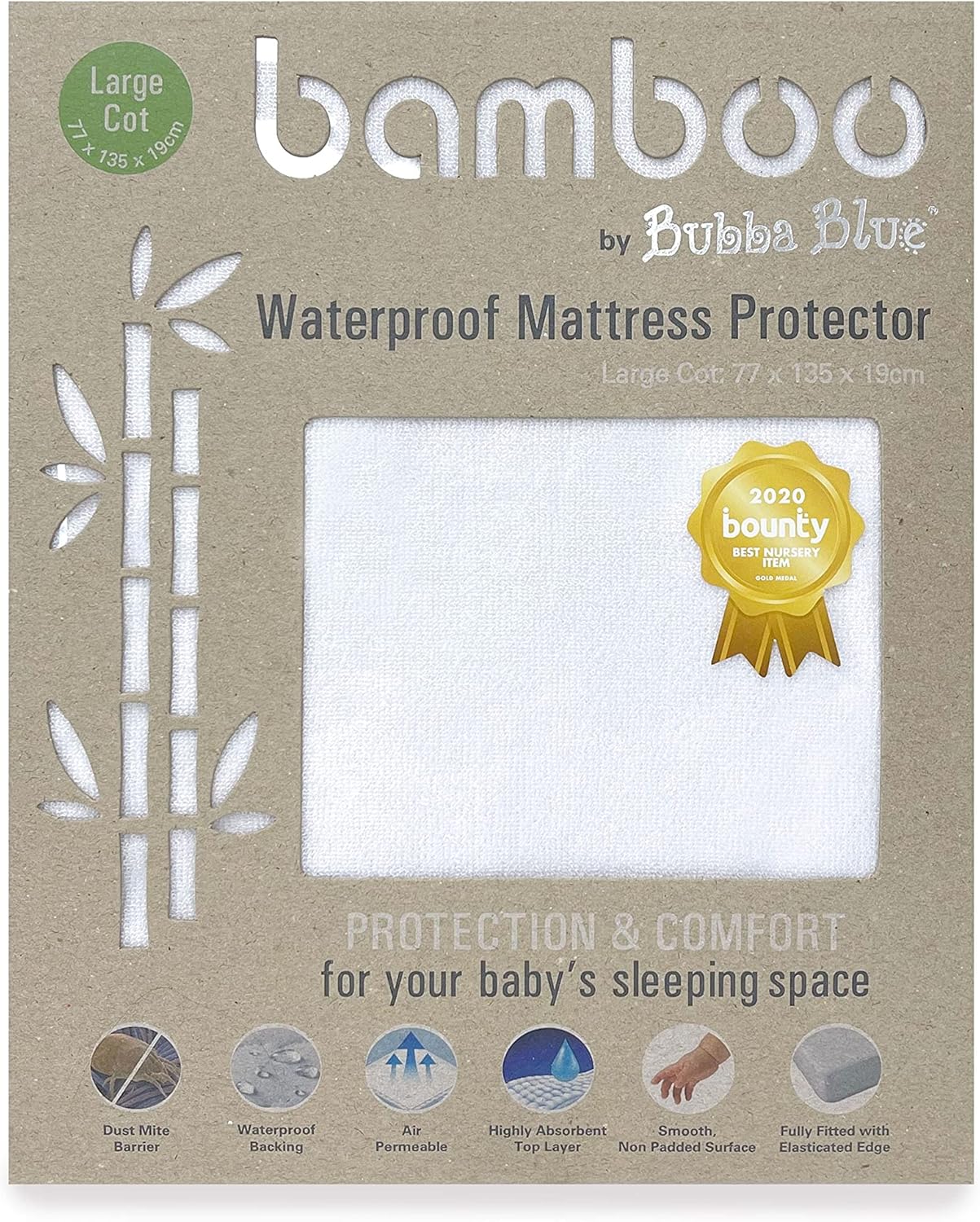 BAMBOO LARGE COT WATERPROOF MATTRESS PROTECTOR