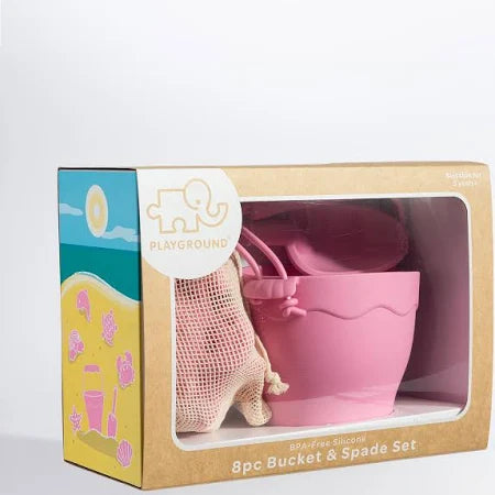 SILICONE 8PC BUCKET & SPADE SET