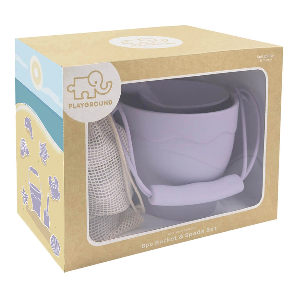 SILICONE 8PC BUCKET & SPADE SET