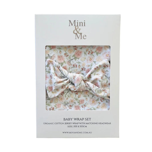 MINI & ME ORGANIC JERSEY BABY WRAP SET