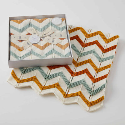 BRICK ZIG ZAG KNIT BLANKET