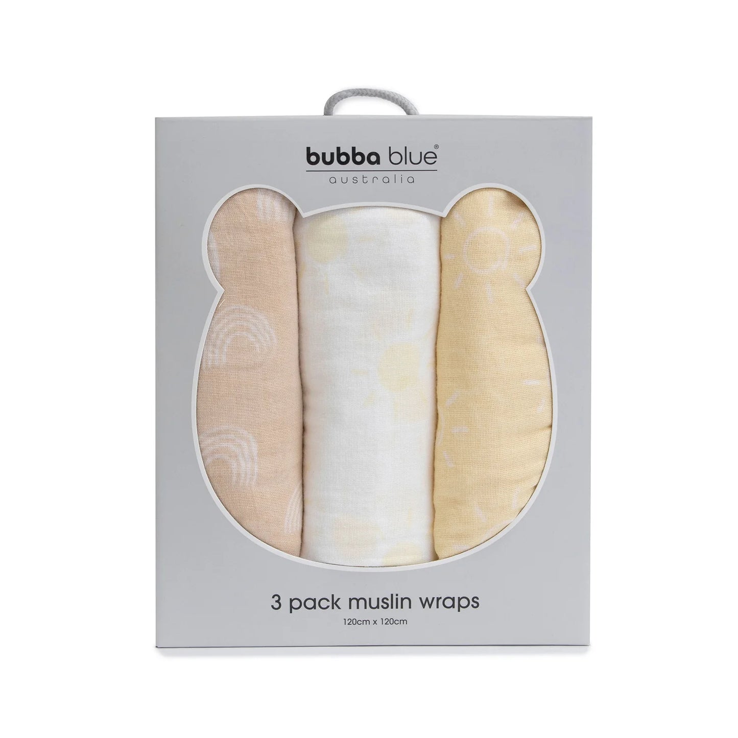 BUBBA BLUE NORDIC 3PK MUSLIN WRAPS