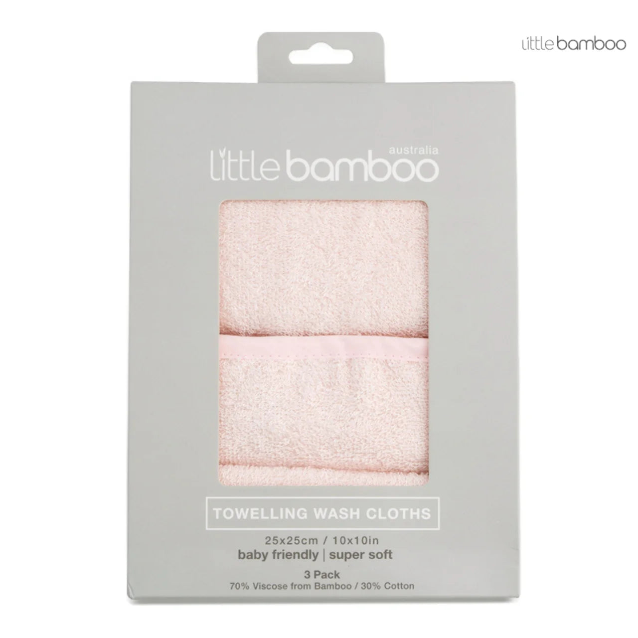 LITTLE BAMBOO TOWELLING WASHERS 3PK