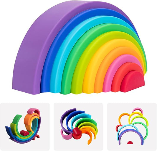 SILICONE RAINBOW STACKER TOY
