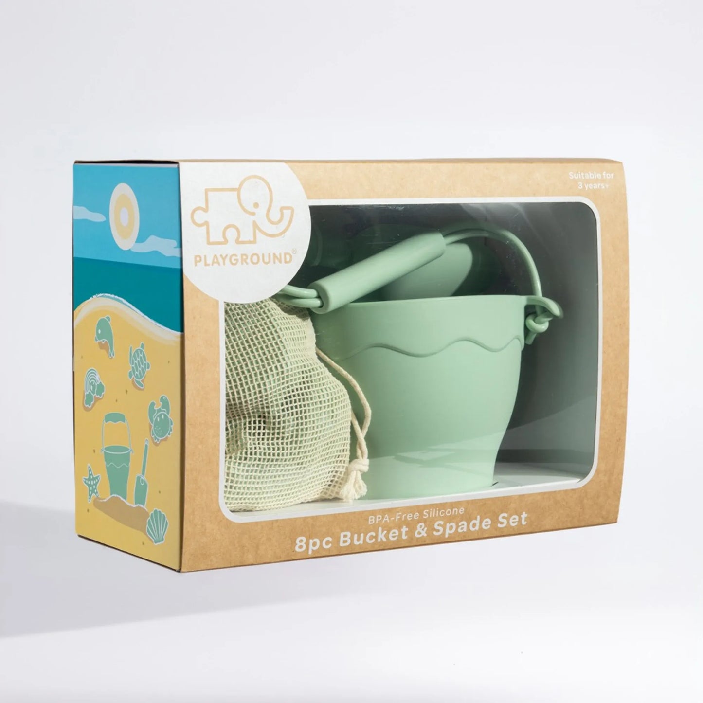 SILICONE 8PC BUCKET & SPADE SET