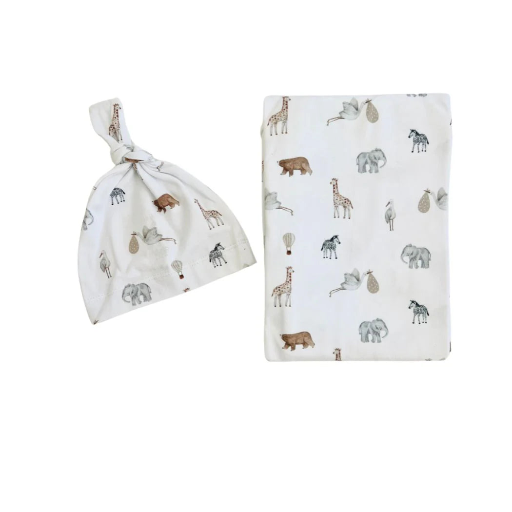 MINI & ME ORGANIC JERSEY BABY WRAP SET