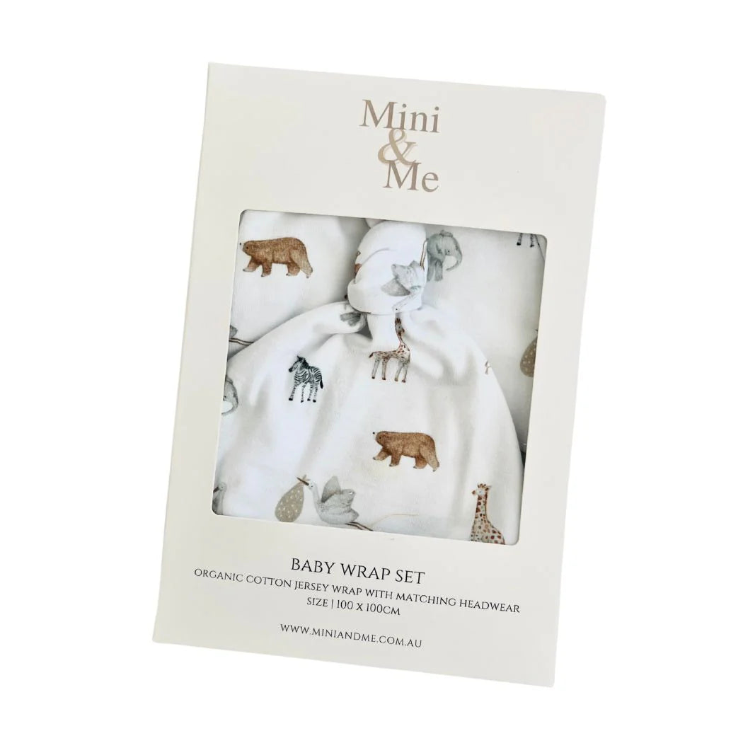 MINI & ME ORGANIC JERSEY BABY WRAP SET