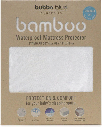 BAMBOO STANDARD COT WATERPROOF MATTRESS PROTECTOR