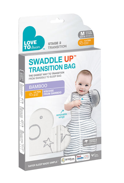 SWADDLE UP TRANSITION BAG  1.0 TOG BAMBOO