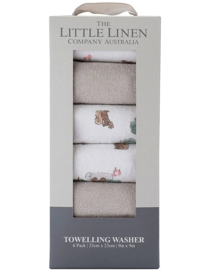 TLLC Towelling Washers 6 Pack