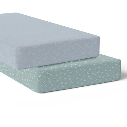 BUBBA BLUE NORDIC COT FITTED SHEET 2PK