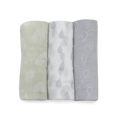 BUBBA BLUE NORDIC 3PK MUSLIN WRAPS
