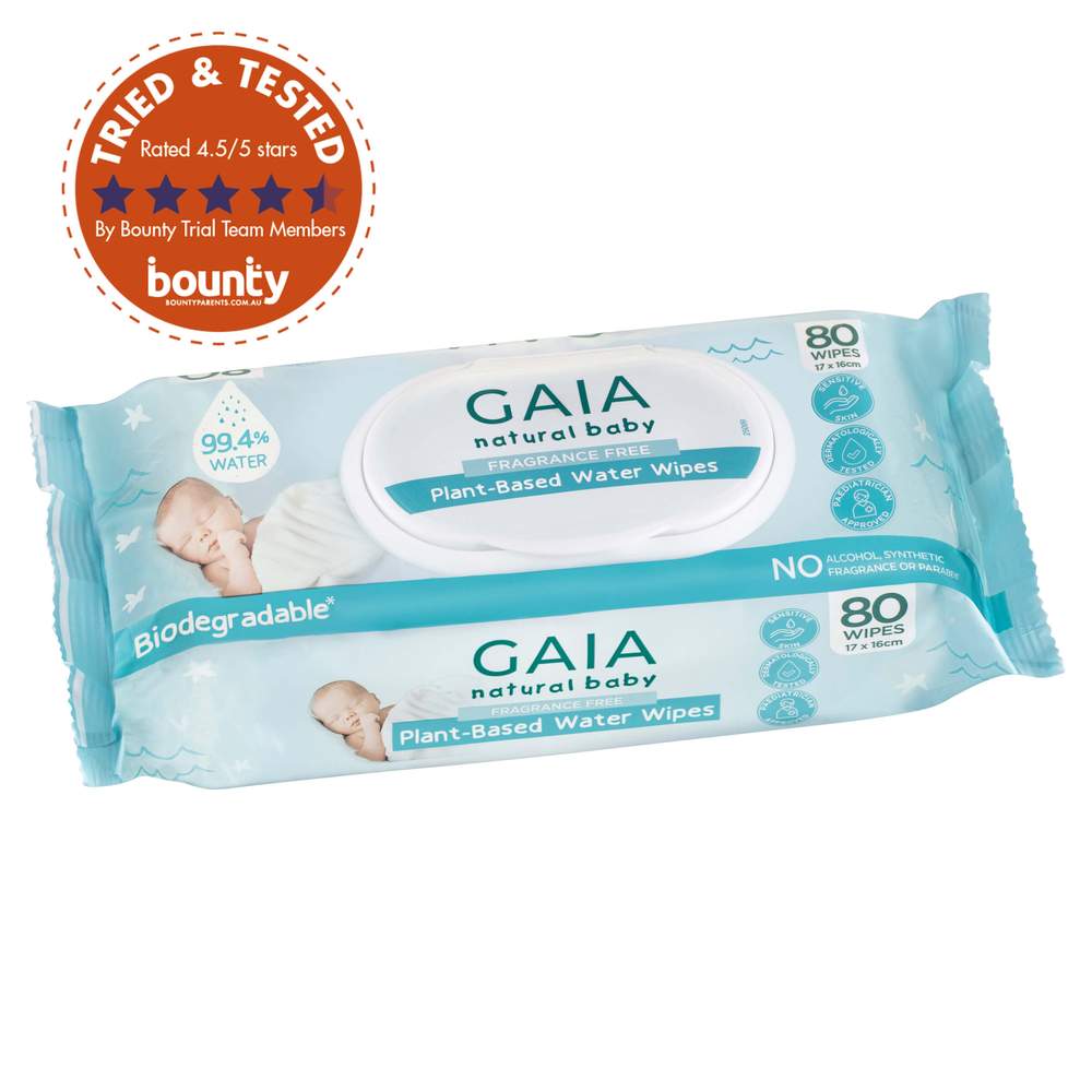 GAIA PLANT BASED WATER WIPES 80 PACK