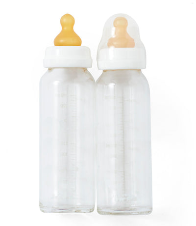 Glass Bottle 2 Pack with Rubber Teats