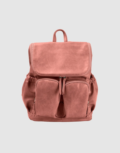 OiOi FAUX LEATHER NAPPY BACKPACK